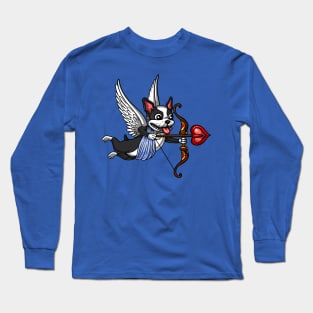 Boston Terrier Dog Cupid Valentines Day Love Pet Long Sleeve T-Shirt